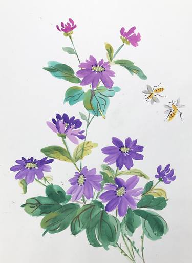 Original Abstract Floral Paintings by Anastasia Terskih