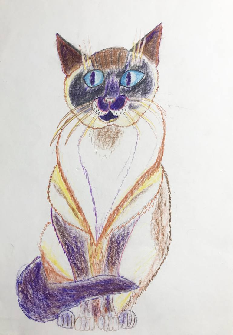 siamese cat drawing