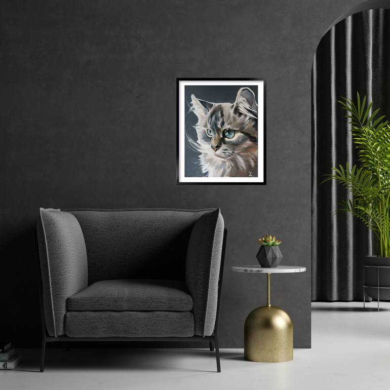 Original Realism Cats Painting by Kateryna Zelenska