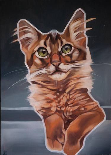 Original Cats Paintings by Kateryna Zelenska