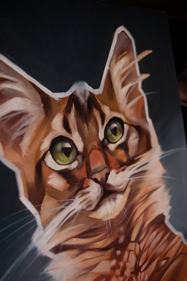 Original Realism Cats Painting by Kateryna Zelenska