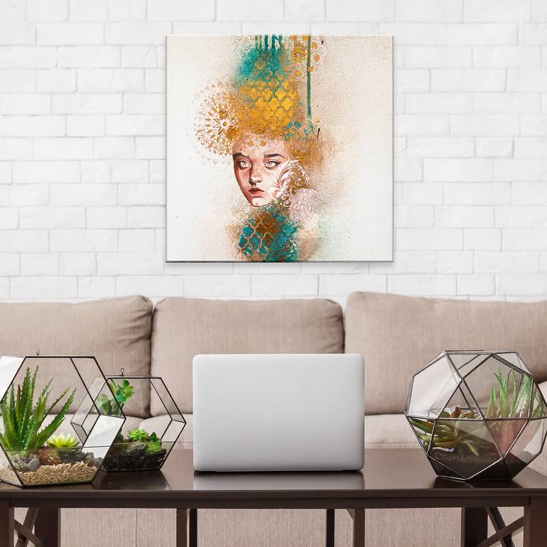 Original Abstract Portrait Painting by Kateryna Zelenska