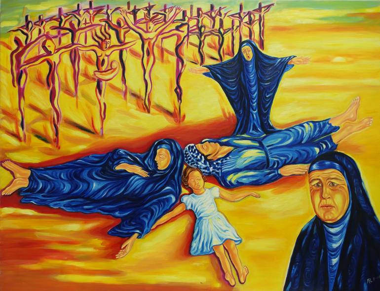 The Iraq war Painting by Arantza Recalde | Saatchi Art