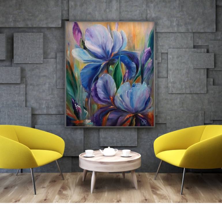 Original Art Deco Floral Painting by Natalie Demina