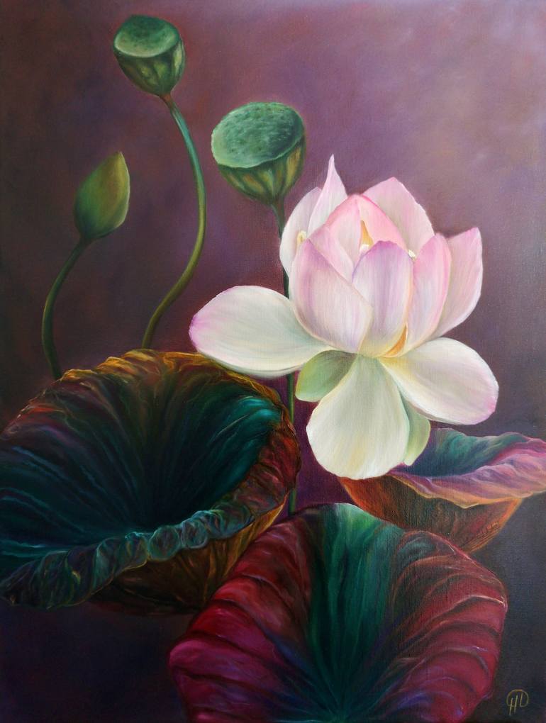 Lotus Magic Painting by Natalie Demina | Saatchi Art