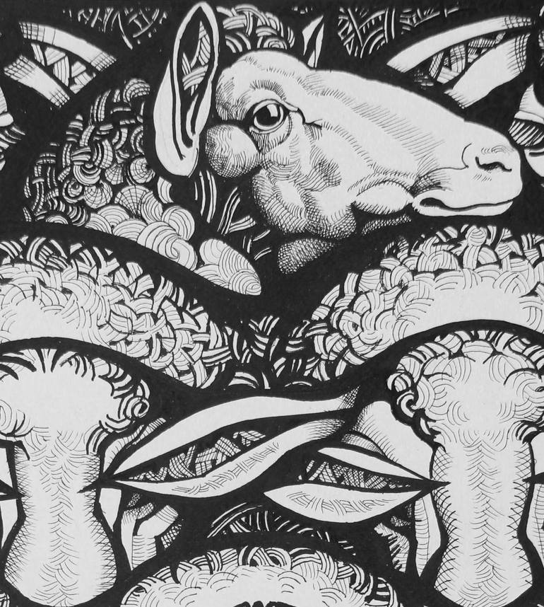 Original Black & White Wildlife Drawing by Yaroslav Kurbanov