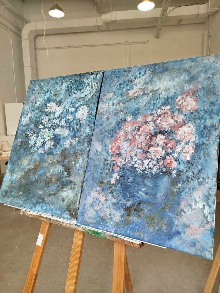 Original Abstract Expressionism Floral Painting by Svetlana Gorina