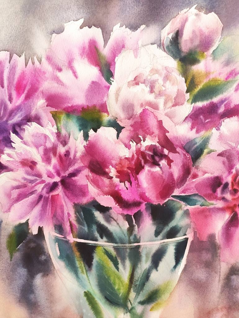 Original Modern Floral Painting by Irina Pronina