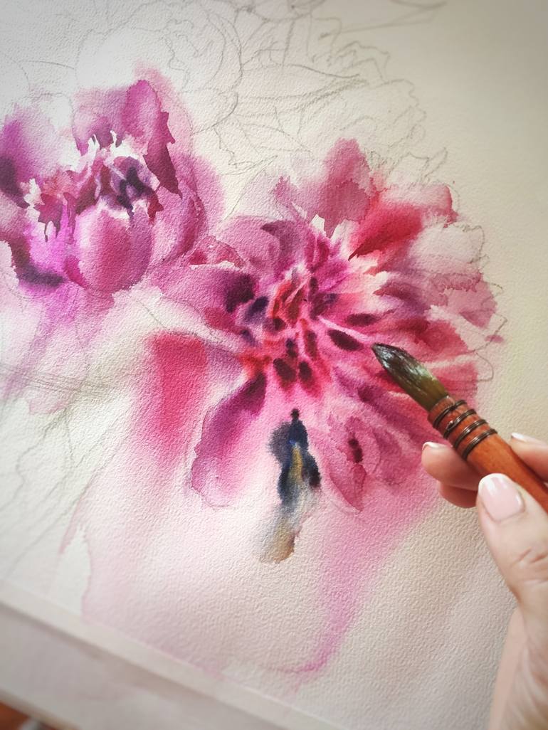 Original Modern Floral Painting by Irina Pronina