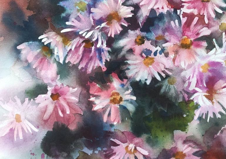 Original Abstract Floral Painting by Irina Pronina