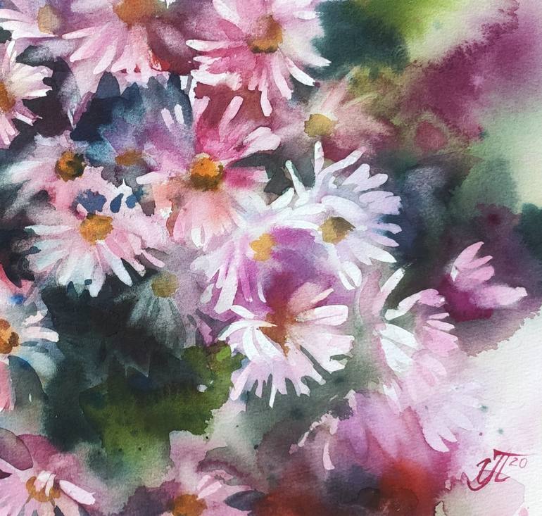 Original Abstract Floral Painting by Irina Pronina