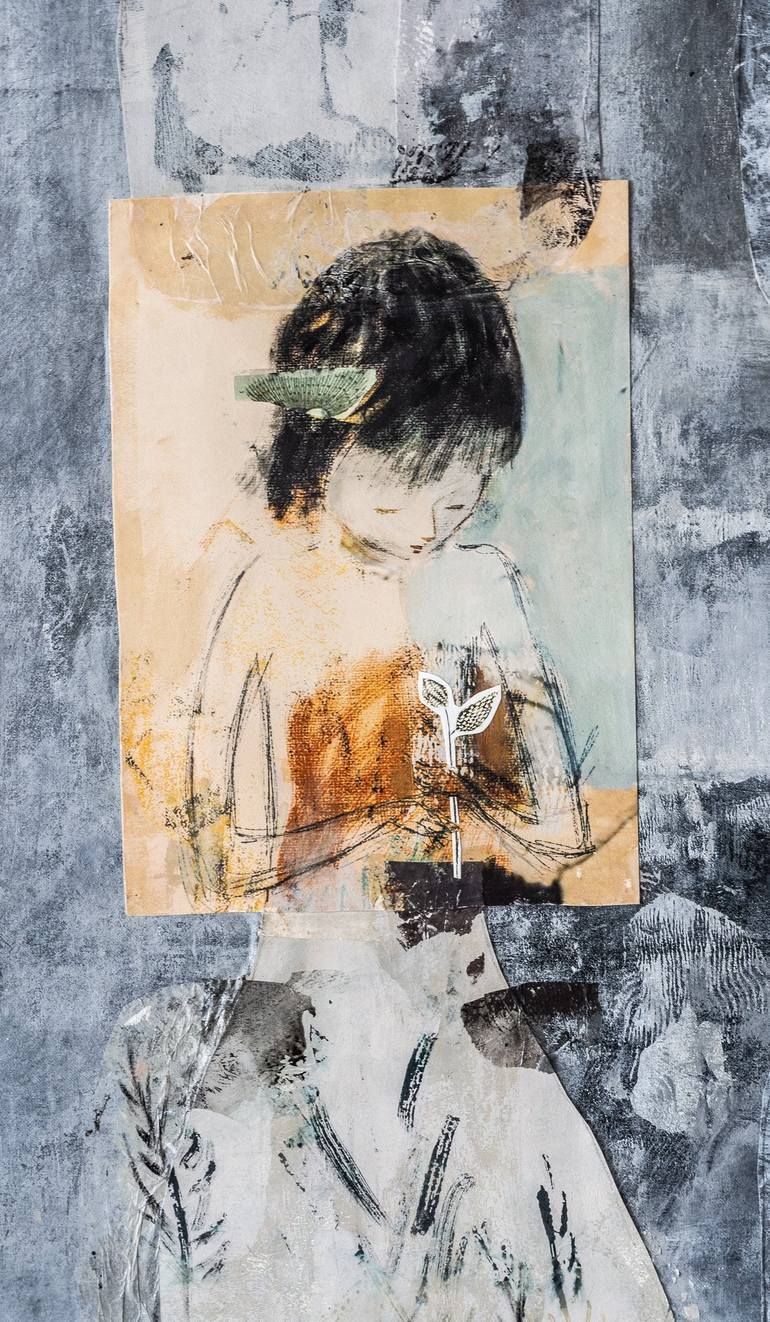 Original Figurative Children Collage by Sigrid Thaler