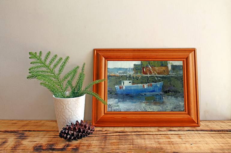 Fishing Story Study Boat Painting Painting by Mary Hubley | Saatchi Art