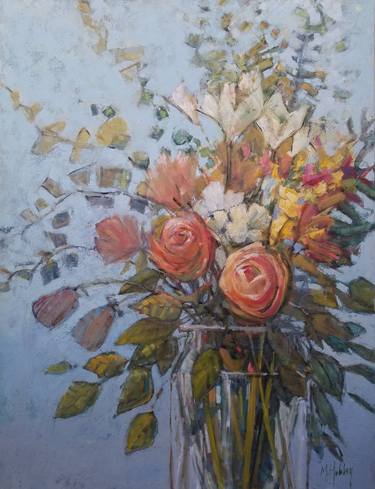 Original Fine Art Floral Paintings by Mary Hubley