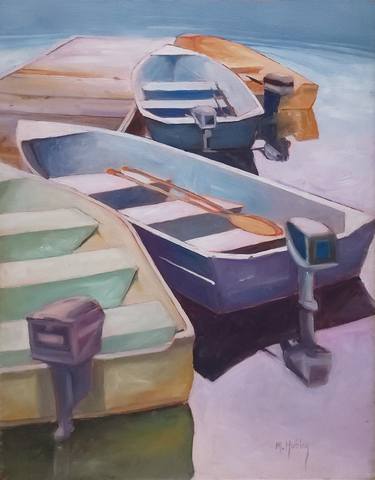 Original Fine Art Boat Paintings by Mary Hubley