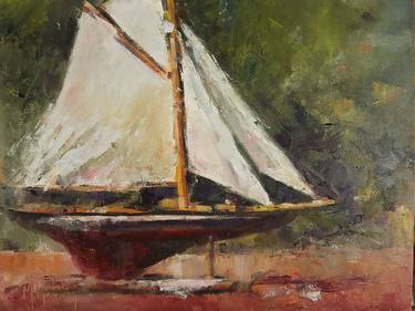 Original Fine Art Boat Paintings by Mary Hubley