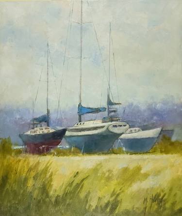 Print of Fine Art Boat Paintings by Mary Hubley