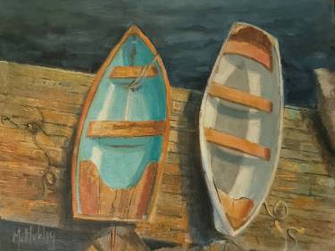 Original Impressionism Boat Paintings by Mary Hubley