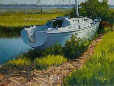 Original Fine Art Boat Paintings by Mary Hubley