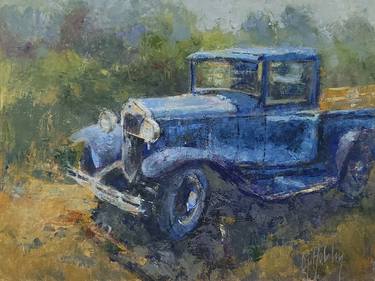 Original Impressionism Car Painting by Mary Hubley