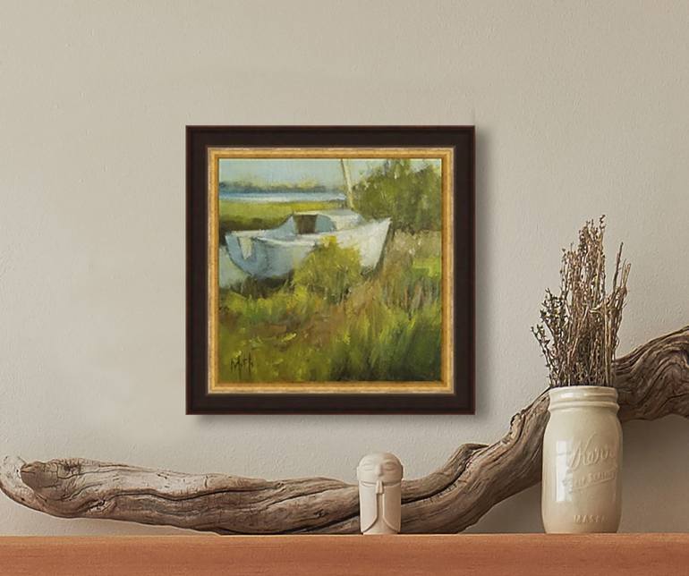 Original Fine Art Boat Painting by Mary Hubley