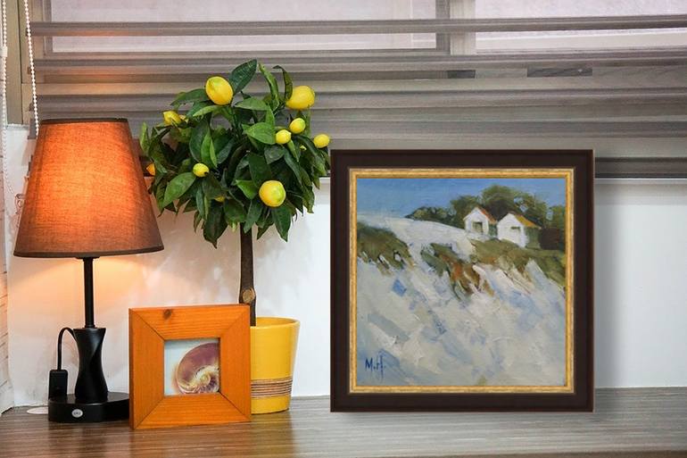 Original Abstract Beach Painting by Mary Hubley