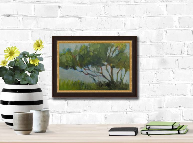 Original Impressionism Tree Painting by Mary Hubley