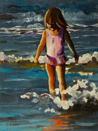Original Impressionism Children Paintings by Mary Hubley