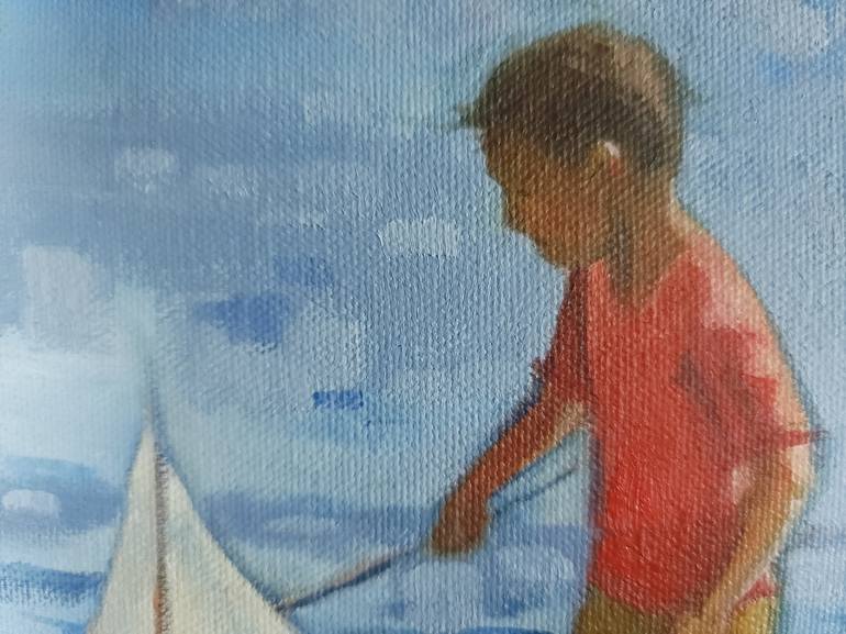 Original Impressionism Children Painting by Mary Hubley