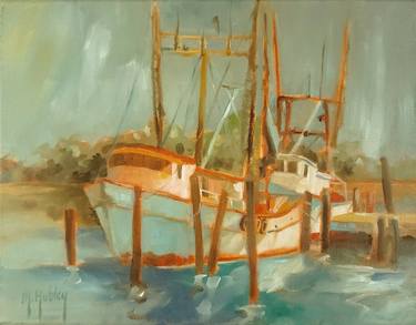 Original Impressionism Boat Paintings by Mary Hubley