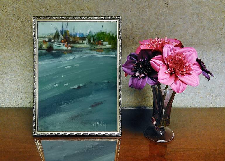 Original Impressionism Boat Painting by Mary Hubley