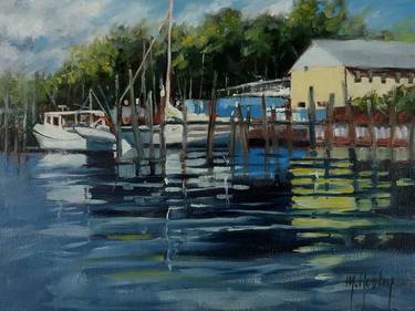 Original Impressionism Boat Paintings by Mary Hubley