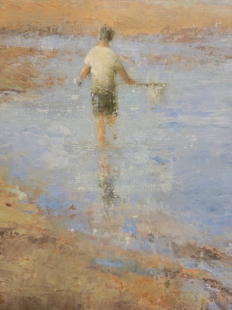 Original Impressionism Beach Painting by Mary Hubley