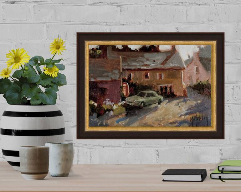 Original Impressionism Architecture Painting by Mary Hubley