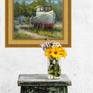 This is how this lovely boat painting might look in a room setting (frame not included).