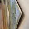 side view of painting showing the thin profile of the canvas panel.