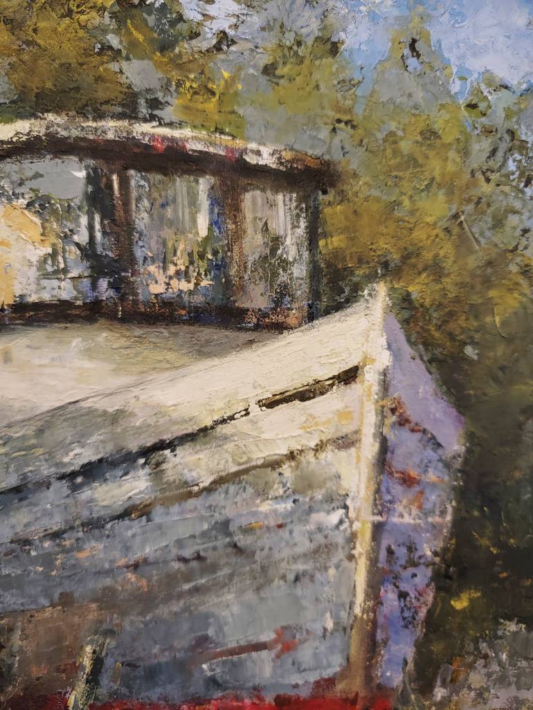 Original Boat Painting by Mary Hubley