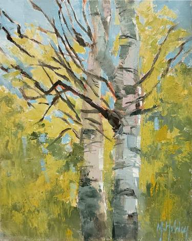 Original Impressionism Tree Paintings by Mary Hubley