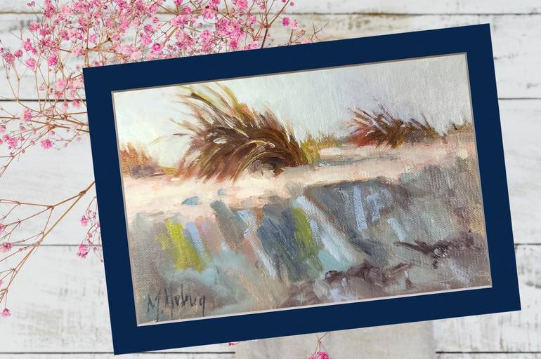 Original Impressionism Beach Painting by Mary Hubley