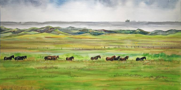 Original Landscape Painting by Anastasia Zakharova | Figurative Art on Paper | By the way to the South