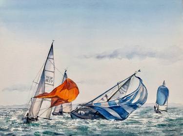 Print of Fine Art Sailboat Paintings by Anastasia Zakharova