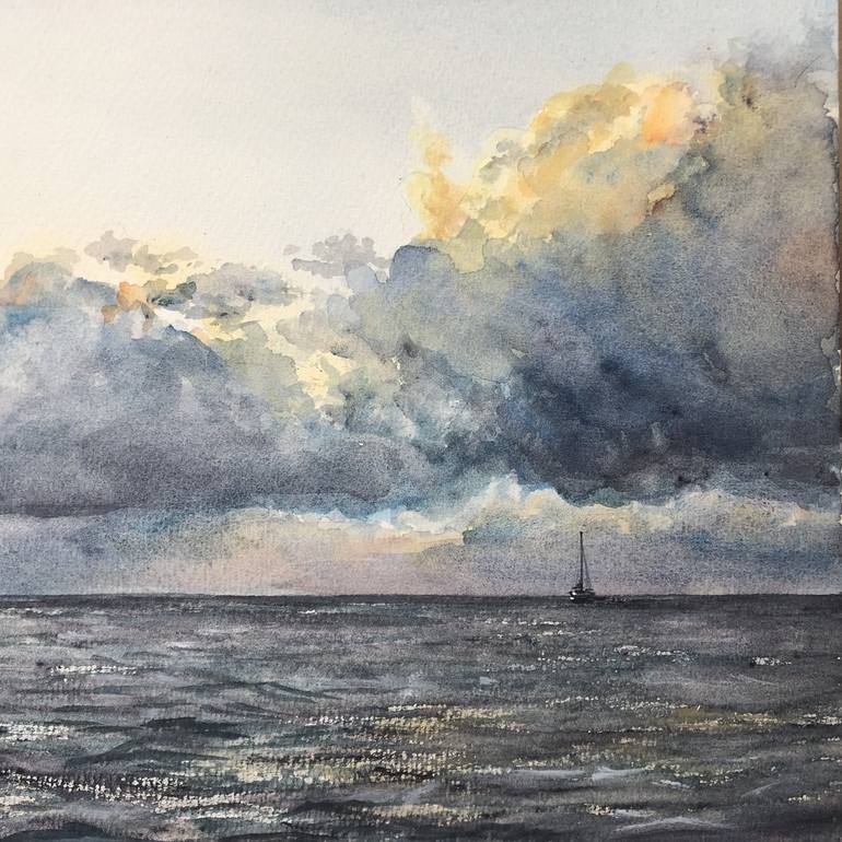 Original Figurative Seascape Painting by Anastasia Zakharova