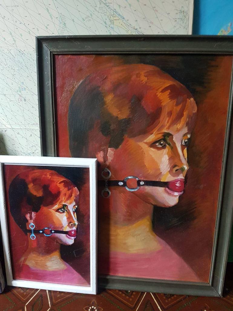 Original Expressionism People Painting by Olena Karnatska