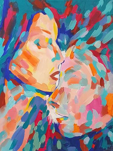 Original Abstract Expressionism Love Paintings by Olena Karnatska