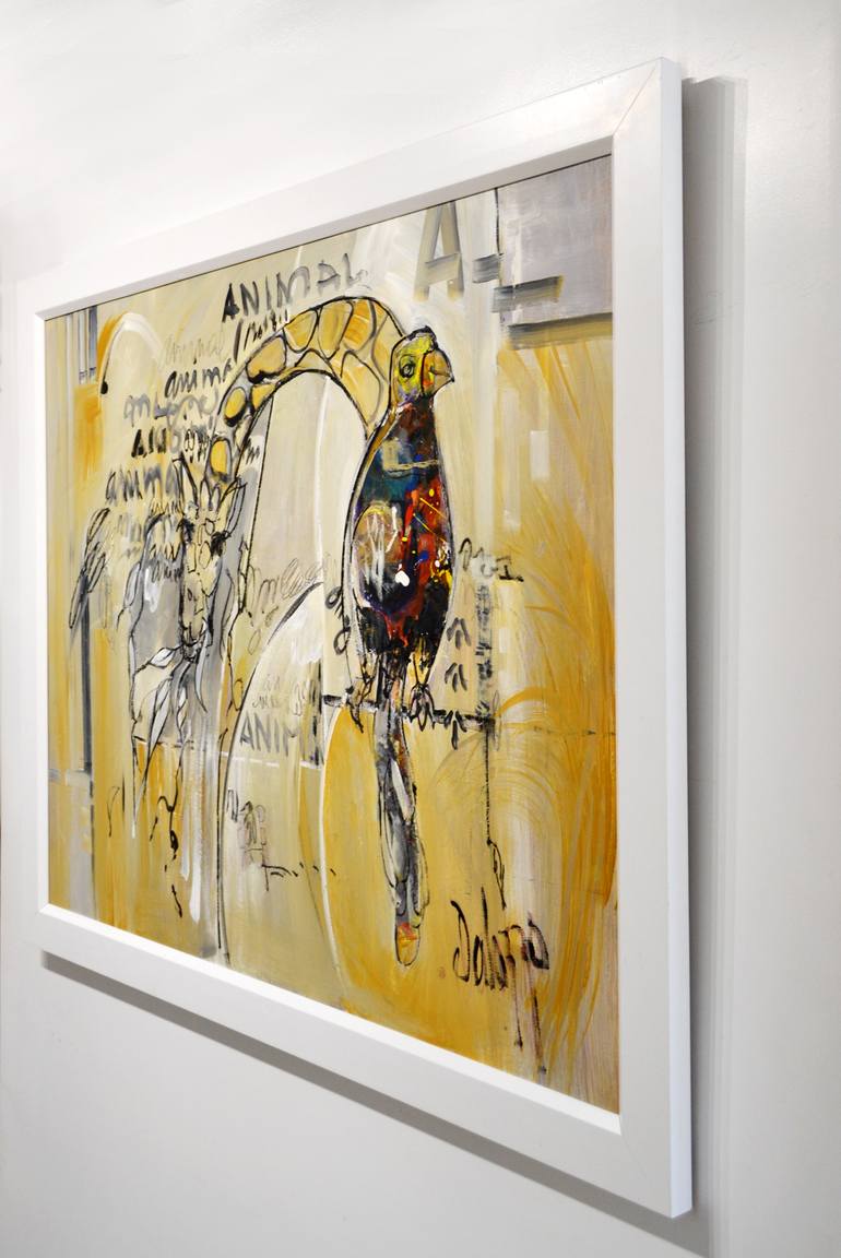 Original Abstract Animal Painting by Lucette Dalozzo