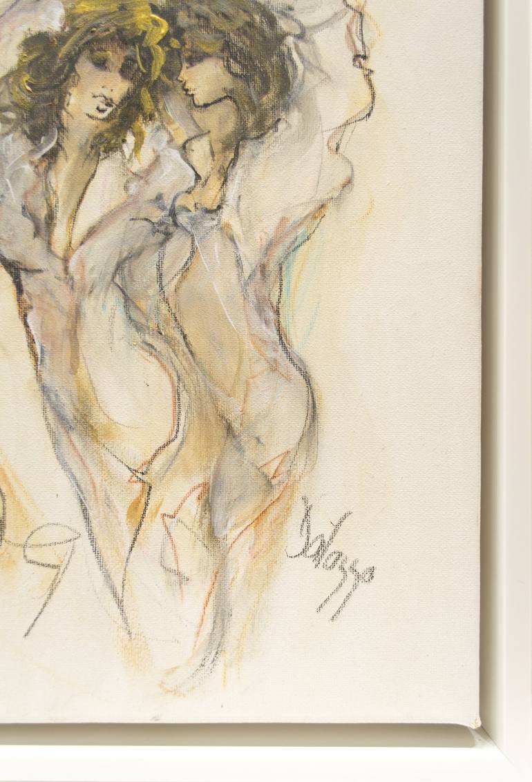 Original Figurative Nude Painting by Lucette Dalozzo