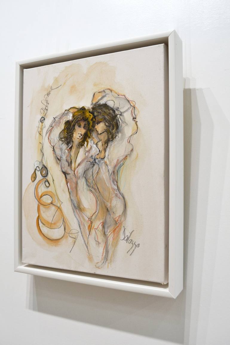 Original Figurative Nude Painting by Lucette Dalozzo