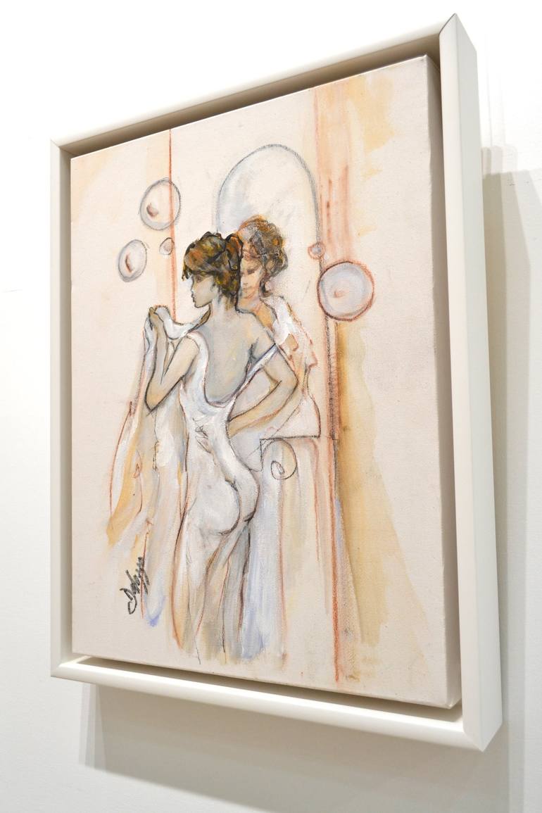 Original Figurative Nude Painting by Lucette Dalozzo