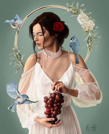 Print of Realism Floral Digital by Emily Dewsnap