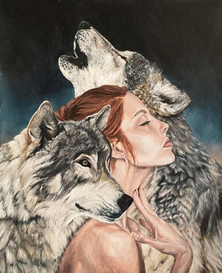 Howling Inside Painting by Emily Dewsnap | Saatchi Art